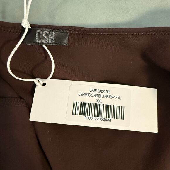 CSB Open Back Tee, Brown, XXL - Picture 3 of 4